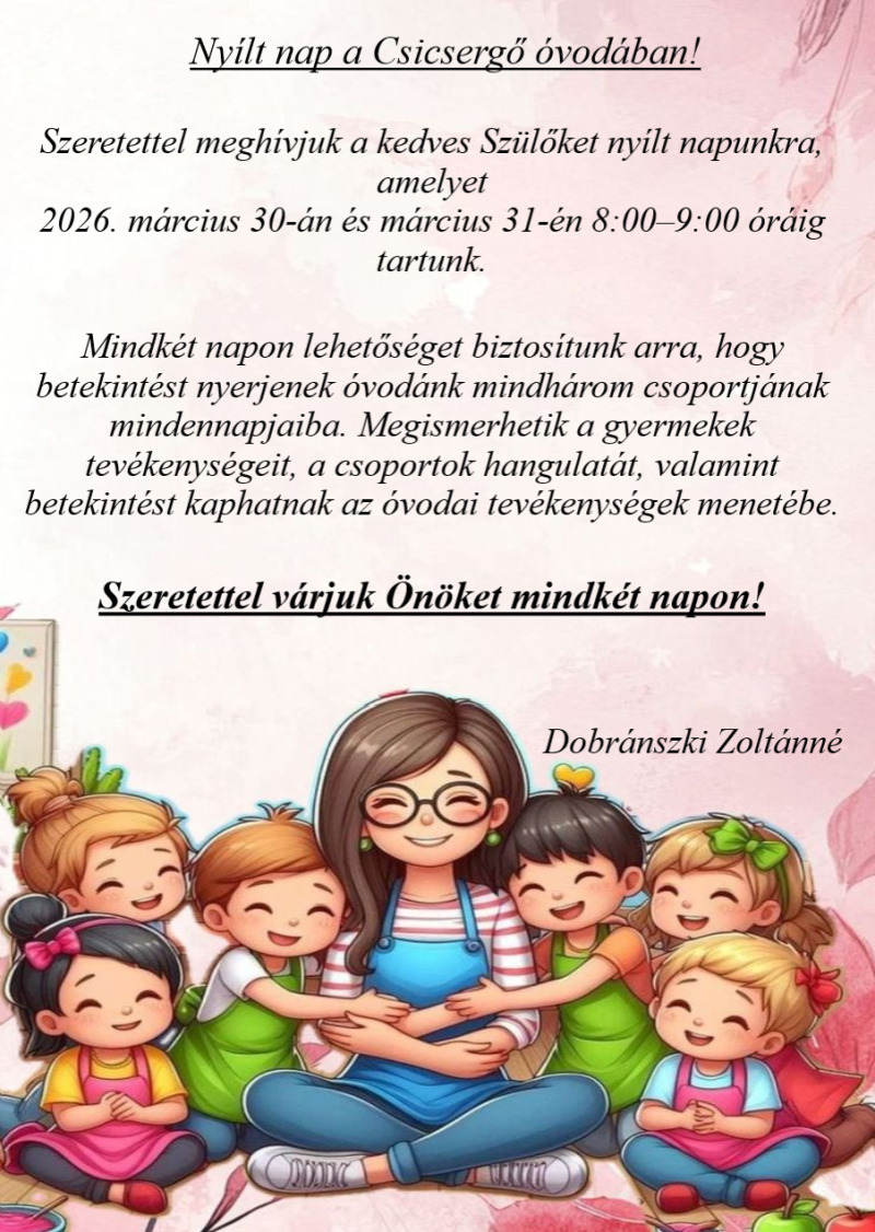 Nyílt nap a Csicsergő óvodában