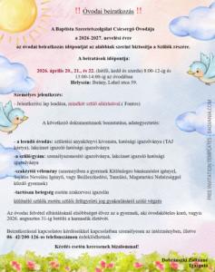 Óvodai beiratkozás