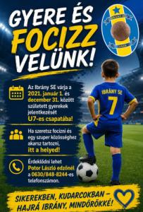 Gyere és focizz az Ibrány SE U7-es csapatában! 